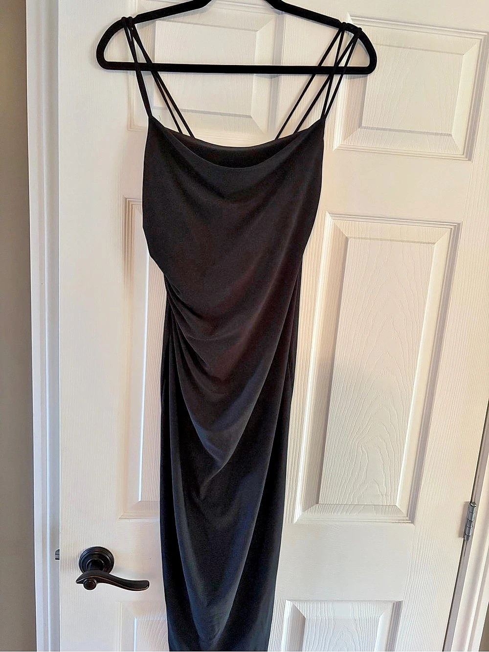Zara Draped Midi Dress in Black Size small